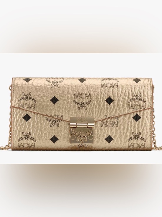 MCM Handbags - MCM PATRICIA CROSSBODY with chain  CREAM VISETOS 9x6